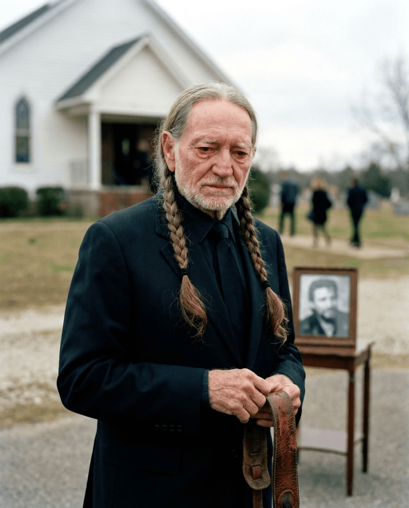 WILLIE NELSON DROVE 1,500 MILES WITH A BROKEN HEART — TO SAY GOODBYE TO THE BROTHER HE NEVER HAD BY BLOOD. He already had the braids. The guitar named Trigger. A name the whole world could sing. But in February 2002, when Waylon Jennings slipped away in Arizona, Willie didn’t act like an outlaw king. He’d lost Johnny and Kris was grieving too — and now the fourth Highwayman was gone. He came quiet. No cameras. No stage. Just an old friend with eyes that had cried more than anyone knew. They’d sung “Good Hearted Woman” a thousand times. They’d fought, laughed, disappeared into the desert together. Now there was only one voice left from that song. Then the service ended. Willie walked out alone. And Luckenbach felt a little emptier. Willie was always called unshakable. The eternal road warrior. Forever grinning. But that week, he was just a boy from Abbott, Texas, who’d lost his brother… 1 image 918